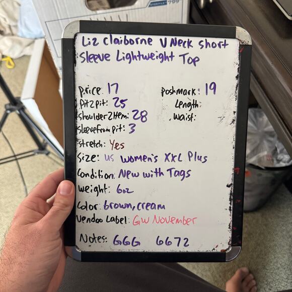 Liz Claiborne V Neck Short Sleeve Lightweight Top US Women's XXL Plus - Picture 7 of 7